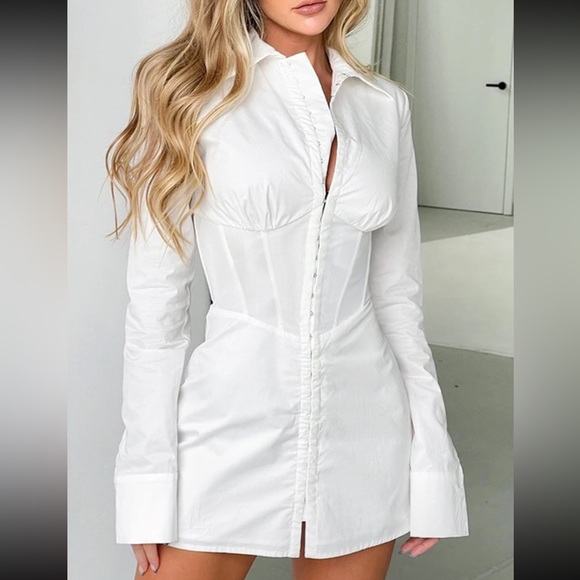 BUSTIER SHIRT DRESS - Picture 2 of 5
